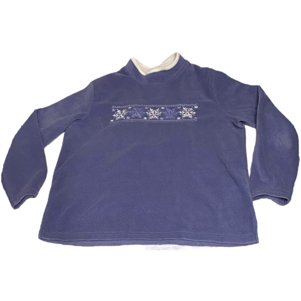 Croft & Barrow Women's Pullover Snowflakes Long sleeve Sweater Top, Size L